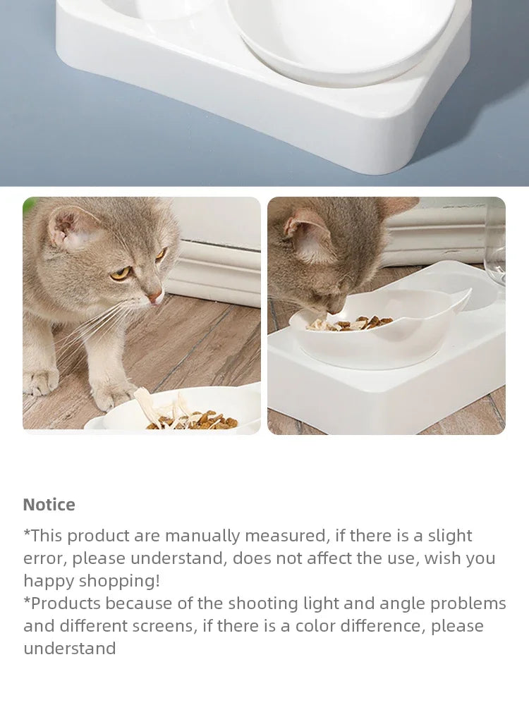 Gamelle pour animaux de compagnie, inclinable à 15 degrés pour protéger les vertèbres cervicales, distributeur automatique de nourriture pour chiens, fournitures d'alimentation pour animaux de compagnie