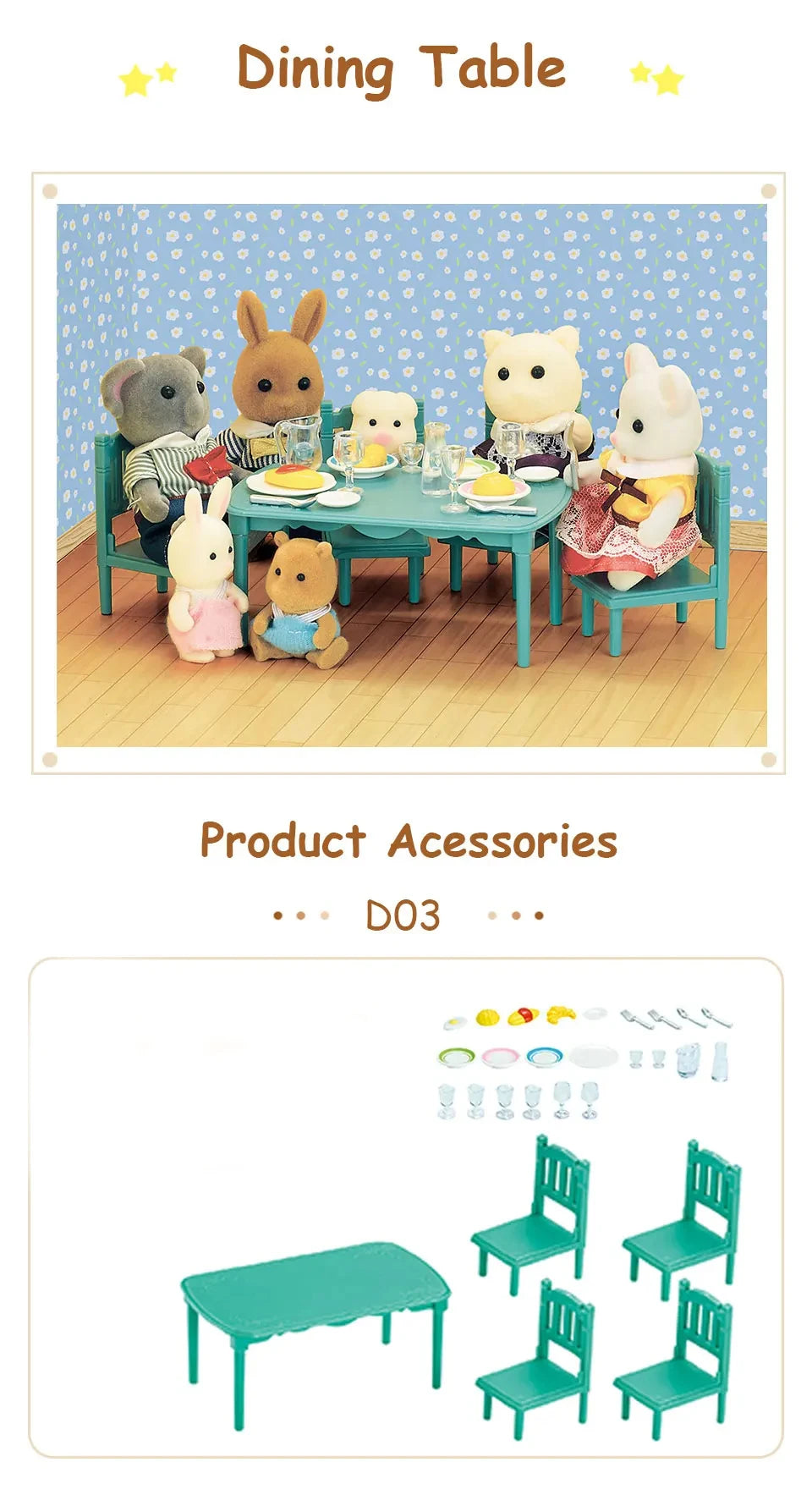 1:12 Miniature Furniture Forest Family Kitchen Toy Dining Table Dollhouse Accessories Bathroom Pretend Play For Girl Gifts Toys