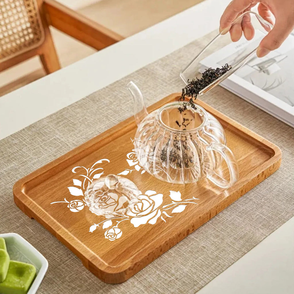 Reusable Rose PET Stencil Floral Template for DIY Wall Art And Furniture Painting