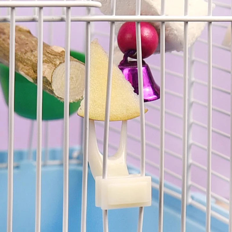 5Pcs Fruit Fork Parrot Pet Bird Plastic Food Holder Feeding on Cage for Hamster Rat 2 Size S/L Fruit Fork Parrot Fruit Fork