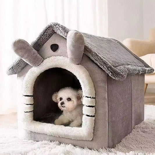 Casa de perro cálida para interiores, cama suave para mascotas, tienda de campaña, caseta para perros, cama para gatos, cojín extraíble y lavable, adecuada para las cuatro estaciones, universal