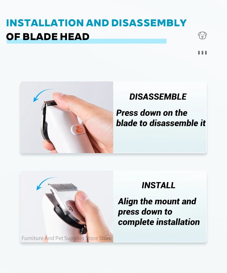 Electric Dogs Grooming Clipper Professional Hair Cutter for Pets Hair Trimmer Cordless Low Noise Shaver Cutter Machine Scissors