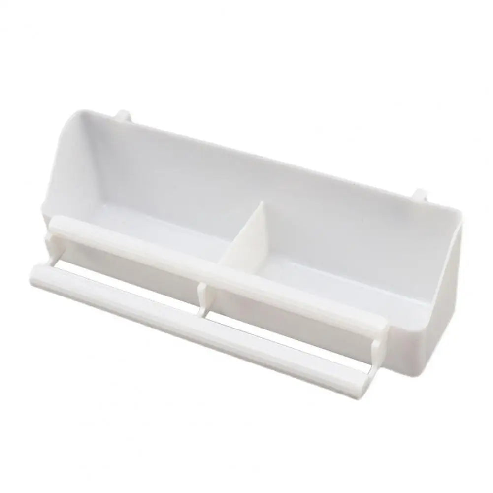 Bird Trough Pet Water Food Dispenser with Perch Stick 2 Compartments Feeding Dish Parrot Feeder Pet Hanging Feeding Container