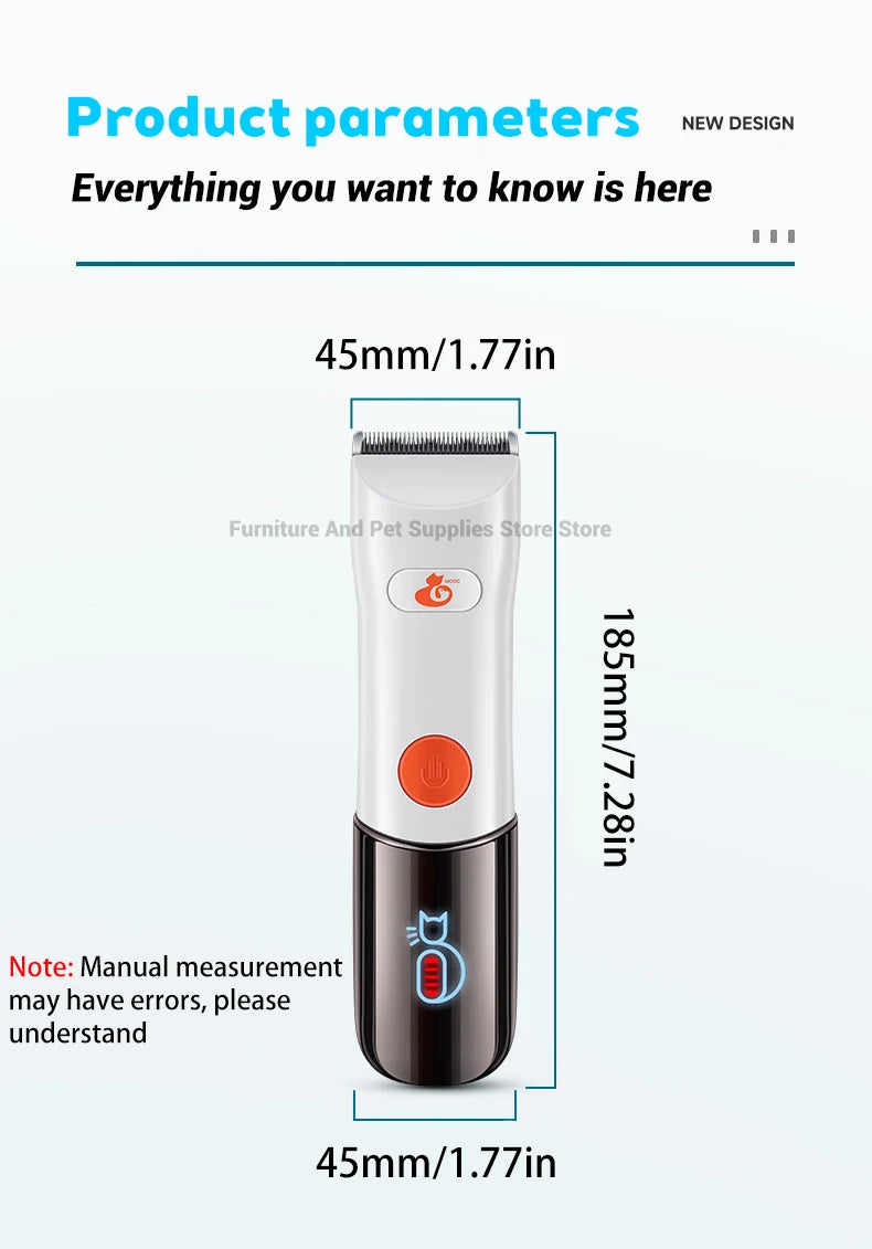 Electric Dogs Grooming Clipper Professional Hair Cutter for Pets Hair Trimmer Cordless Low Noise Shaver Cutter Machine Scissors