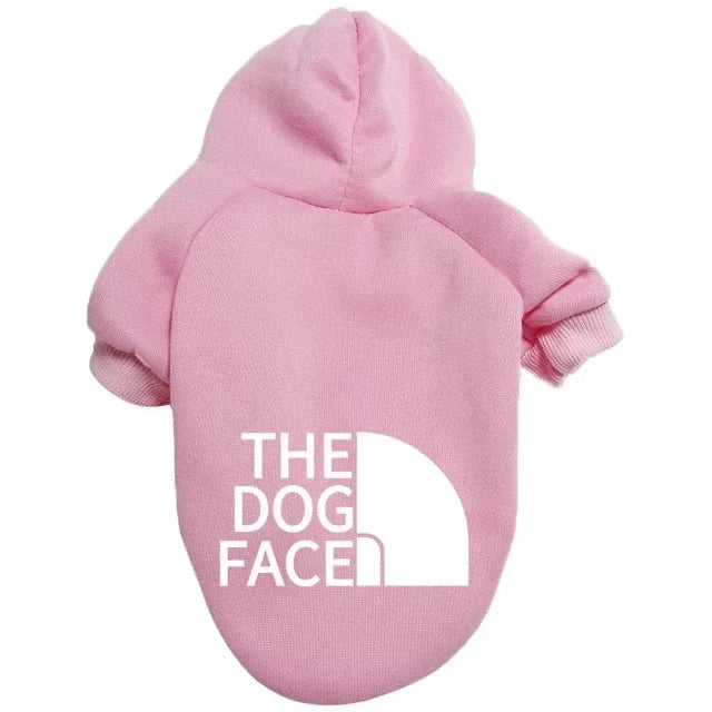 Sudadera con capucha para perro, temporada de otoño e invierno, ropa para perros grandes, estampado de texto en la cara del perro, chaqueta para bulldog francés y labrador.
