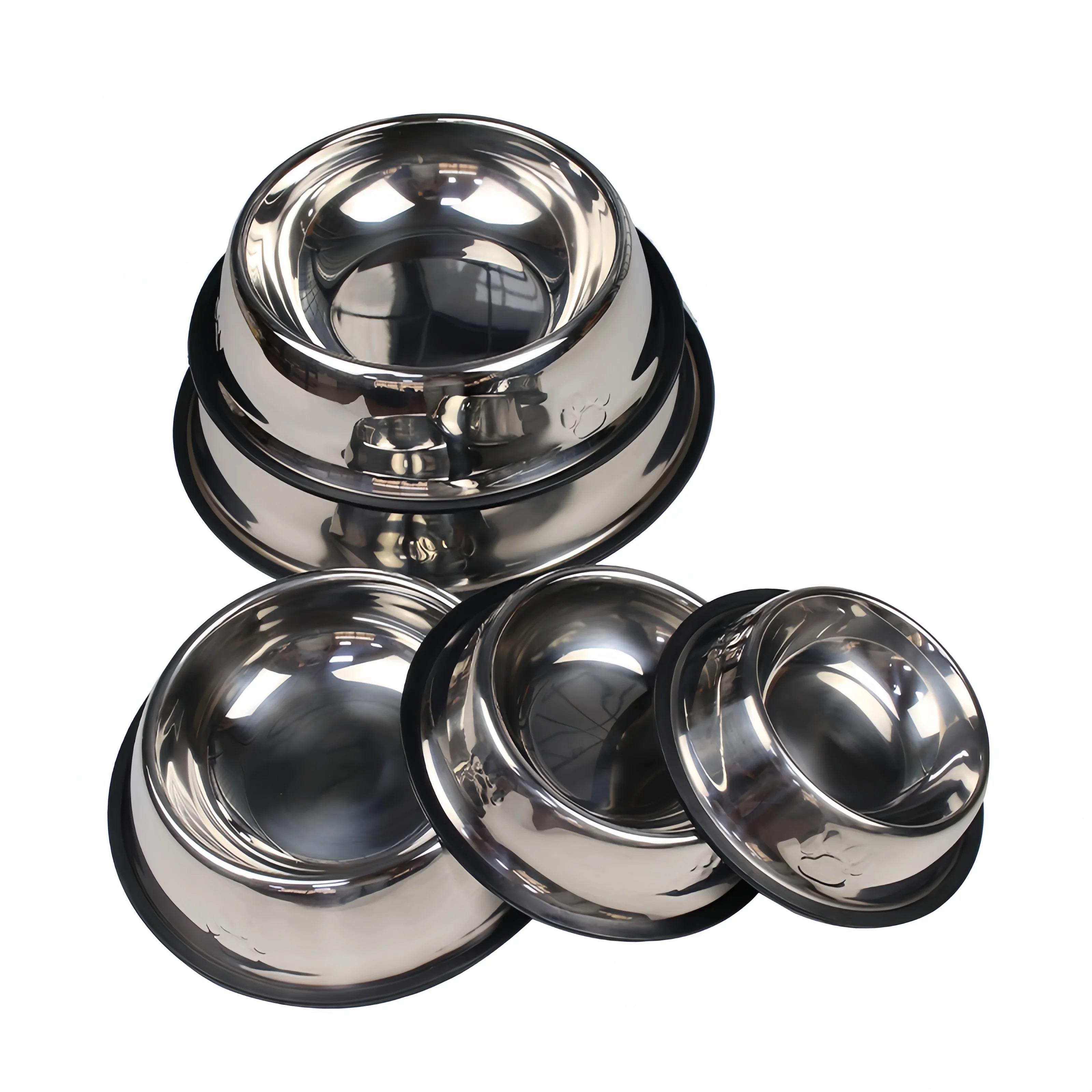 Pet Dog Cat Stainless Steel Bowl Pet Feeding Bowl Cat and Dog Drinking Bowl Metal Feeder Bowl Durable Easy To Clean Pet Supplies