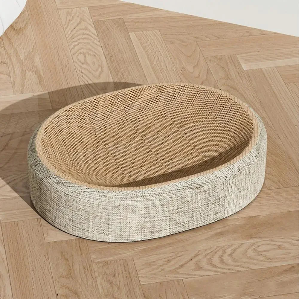 Oval Shaped Scratch Pad for Cats Sisal Scratching Cat Bed Multipurpose Pet Sleeping Mat Wear-Resistant Cat Scratch Bed Nest