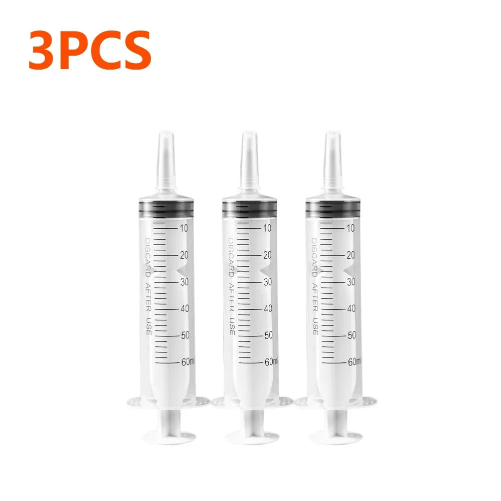 60ml Without Needle Plastic Nutrient Syringe 1-20Pcs Measuring Tool For Pump Draw Ink Liquid Oil Glue Applicator Pet Feeding