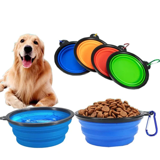 Nuevo tazón plegable de 350 ml con llavero, tazón para mascotas, tazón portátil de viaje para perros, tazón práctico para gatos, tazón plegable indeformable.