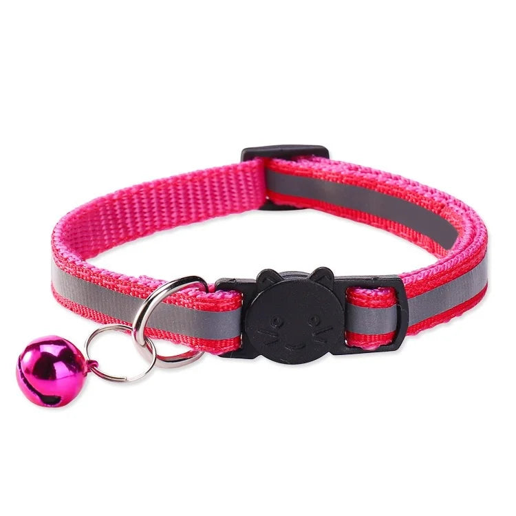Cat Collar with Bell Cats Necklace Kitten Collar Breakaway  Collar Anti-strangling Armrests for Cat Necklace Pet Strap MBO02