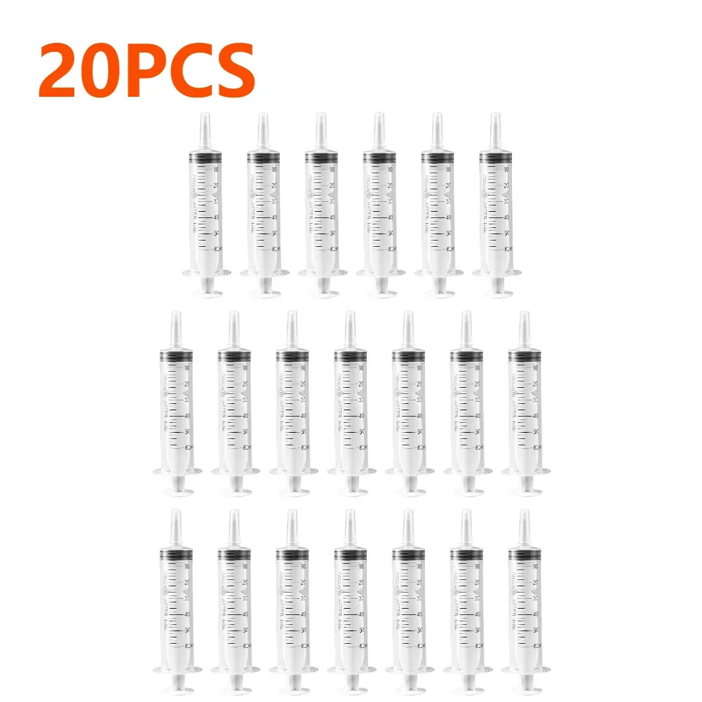 60ml Without Needle Plastic Nutrient Syringe 1-20Pcs Measuring Tool For Pump Draw Ink Liquid Oil Glue Applicator Pet Feeding