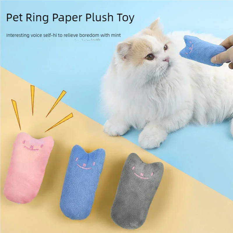 Teeth Grinding Catnip Toys Funny Interactive Plush Cat Toy Pet Kitten Chewing Vocal Toy Claws Thumb Bite Cat mint For Cats