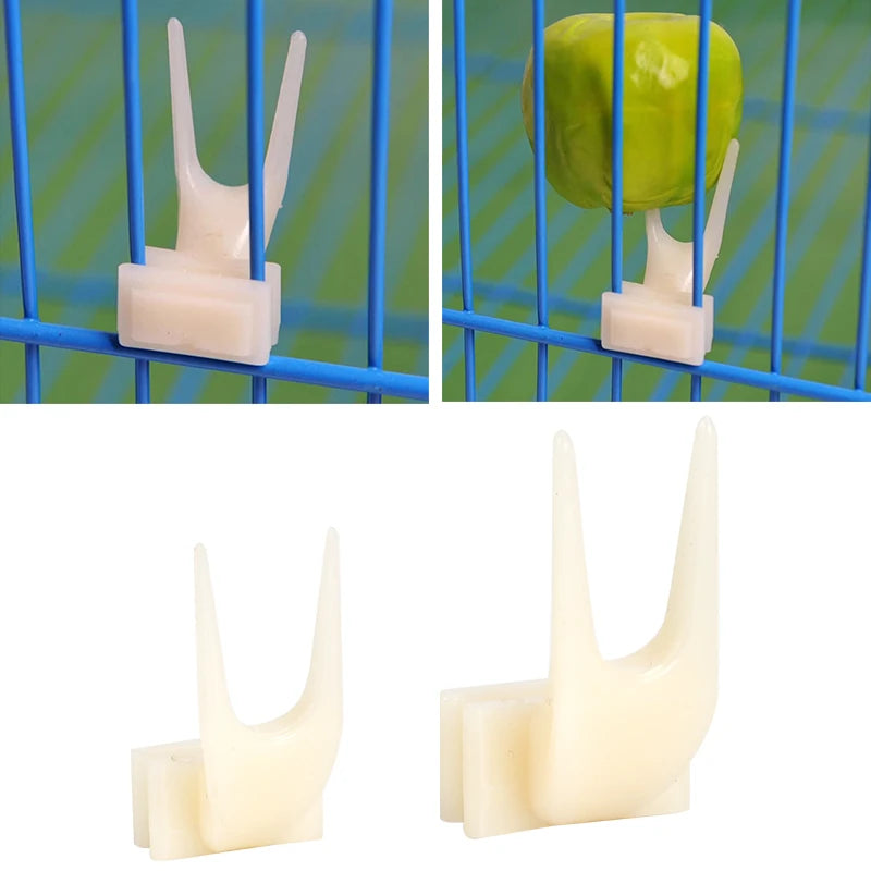5Pcs Fruit Fork Parrot Pet Bird Plastic Food Holder Feeding on Cage for Hamster Rat 2 Size S/L Fruit Fork Parrot Fruit Fork