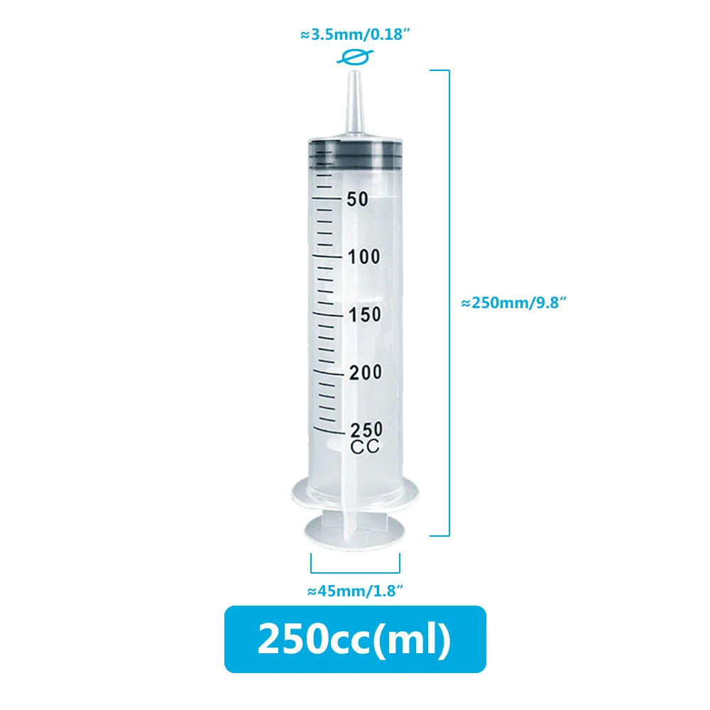 Pet Feeding Large Capacity Syringes 100ML-550ML With 1M Hose Plastic Injector Reusable Pump Nutrient Syringe Measuring Washable