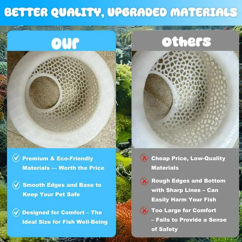 Floating Betta Hide & Shrimp Cave Aquarium Decor 3-in-1 Hammock Feeding Ring & Resting Spot for Betta Shrimp Small Aquatic Pets