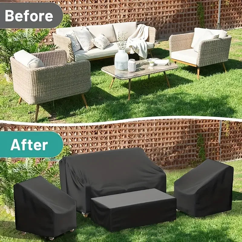4pcs/Set Patio Furniture Covers, Heavy Duty Waterproof Outdoor Furniture Covers, Rattan Outdoor Furniture Windproof