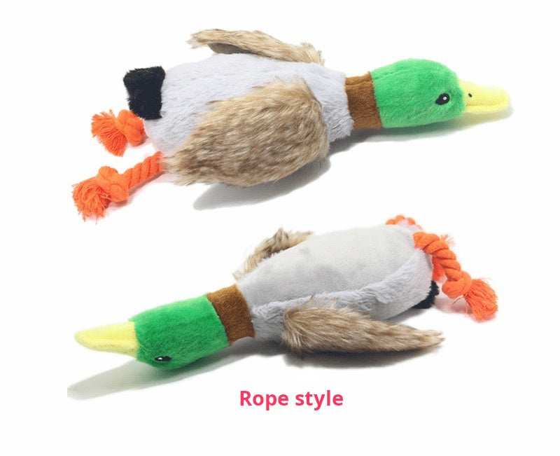 Plush Green Head Duck Squeaky Toy Realistic Wild Duck Design Chew-Resistant Durable Dog Toy for Puppies Interactive Pet Supplies