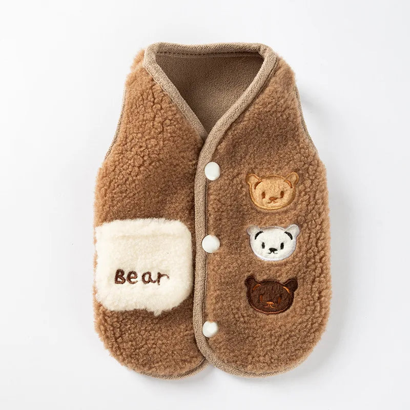 Autumn Winter Dog Clothes Small Dogs Coat Fashion Flower Cat Pet Costume Dog Warm Jacket Chihuahua Bichon Yorkie Plush Dog Vest