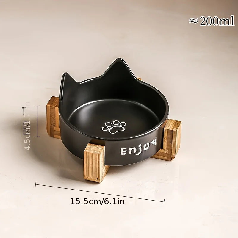 Ceramic Raised cat bowl Anti Rollover Cat Feeder for Small Dogs cats Round Pet Water Bowl Pet Supplies