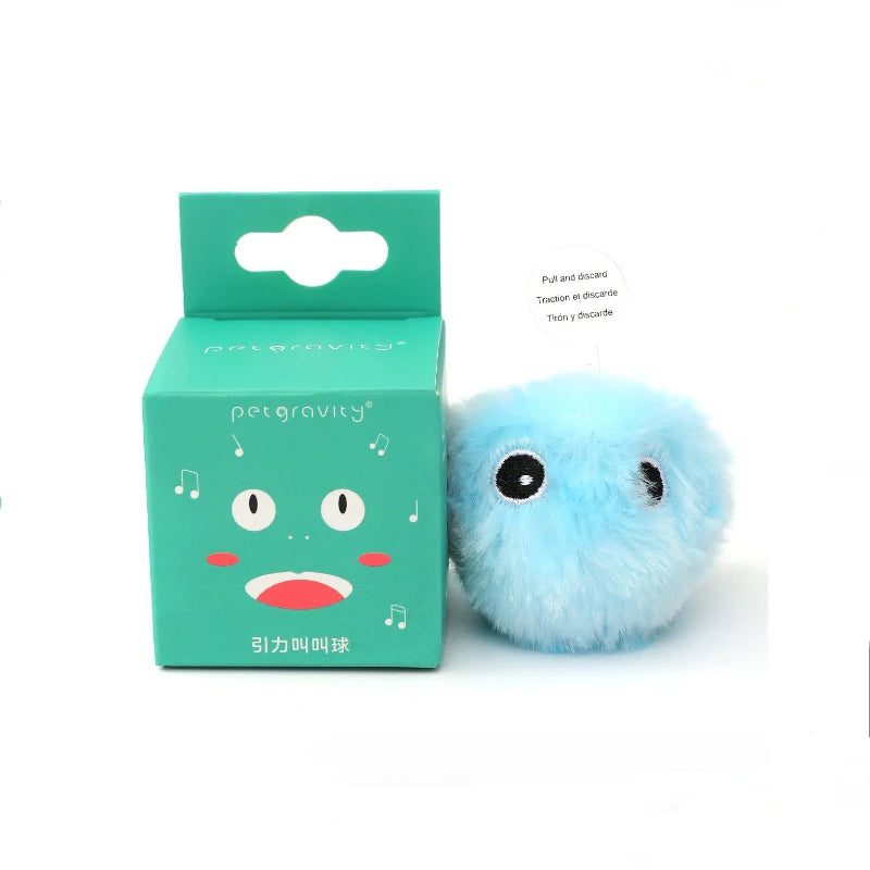 Pelota interactiva inteligente para gatos, juguete de peluche eléctrico con hierba gatera para entrenamiento, juguete con sonido táctil para mascotas, pelota de juguete con chirrido.