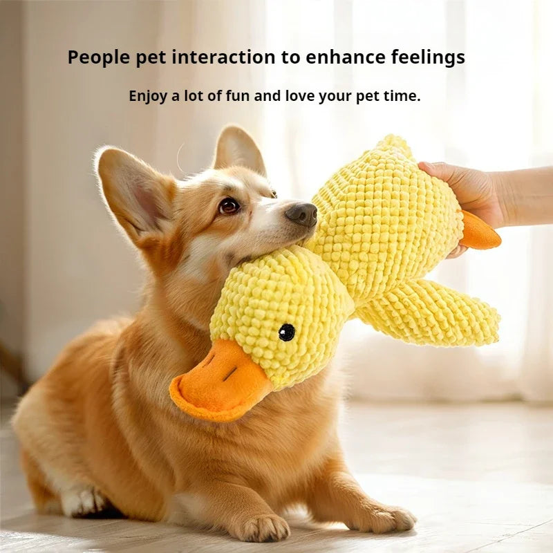 Jouet en peluche pour chien, compagnon endormi, canard résistant aux morsures, grincement des dents, soulagement du bruit, jouet sonore de canard