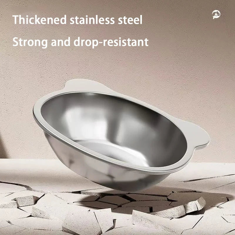 Raised Cat Bowls Tilted Neck Guard Cat Food Bowl 304 Stainless Steel Shatter-resistant Elevated 15° Pet Supplies for Puppy Cat