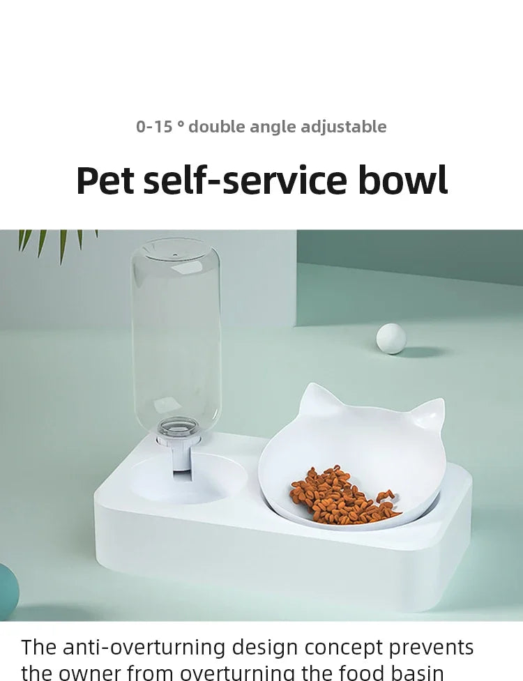 Gamelle pour animaux de compagnie, inclinable à 15 degrés pour protéger les vertèbres cervicales, distributeur automatique de nourriture pour chiens, fournitures d'alimentation pour animaux de compagnie