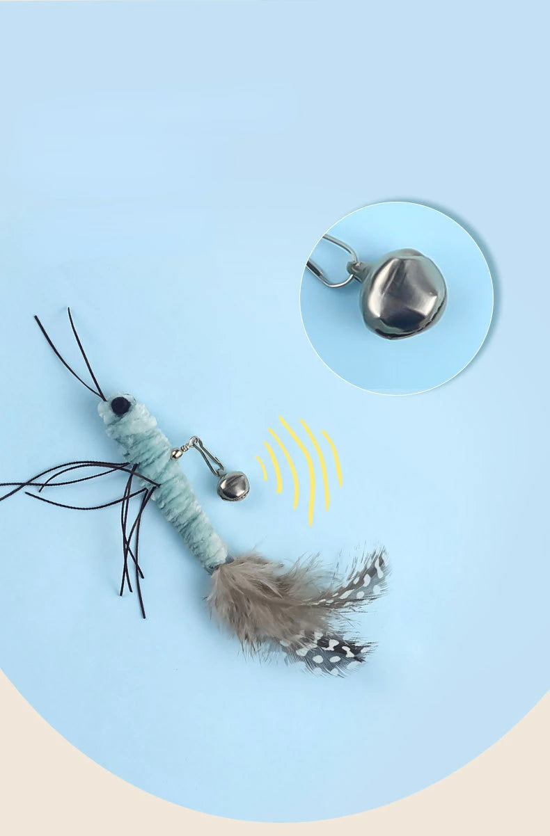 Dr.DC Teasing Cat Stick Head with or without Wire Stick Dragonfly Feather Cat Supplies Interactive Fun Pet Cat Toy Accessories