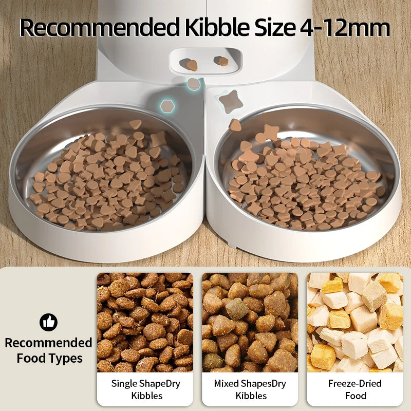 ROJECO Automatic Dog Feeder Smart Dog Food Kibble Dispenser Remote Control WiFi Button Auto Feeder for Pet Cats Feeding Supplies