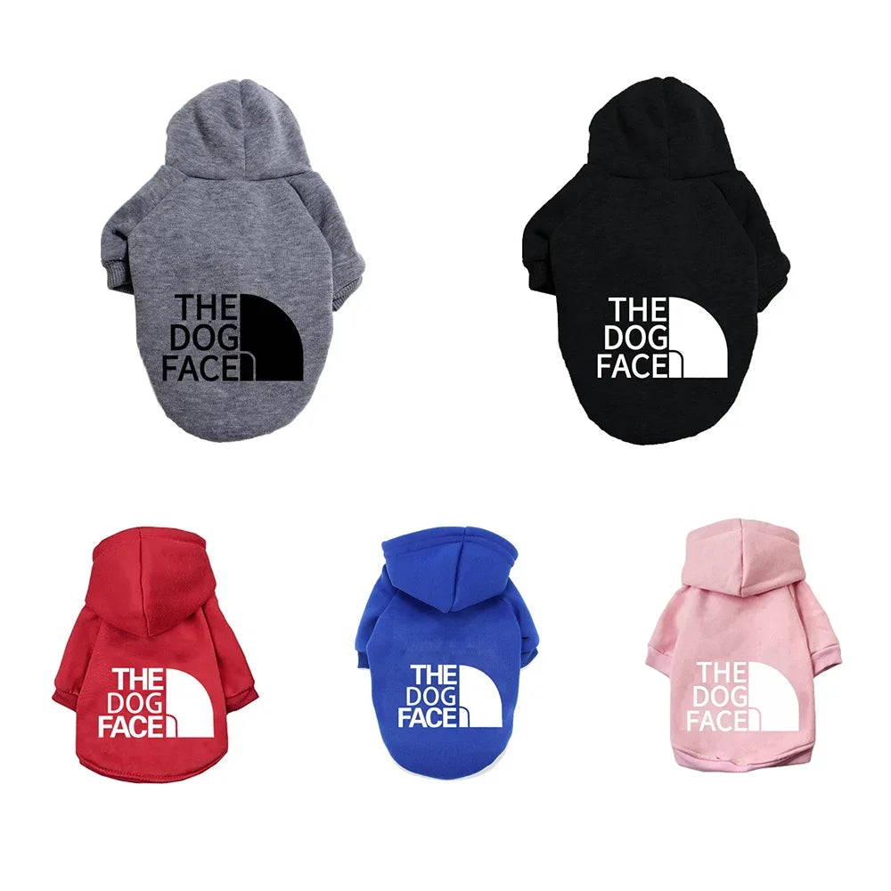 Sweats à capuche pour chiens de compagnie, vêtements pour grands chiens, automne et hiver, motif de visage de chien, bouledogue français, labrador, veste