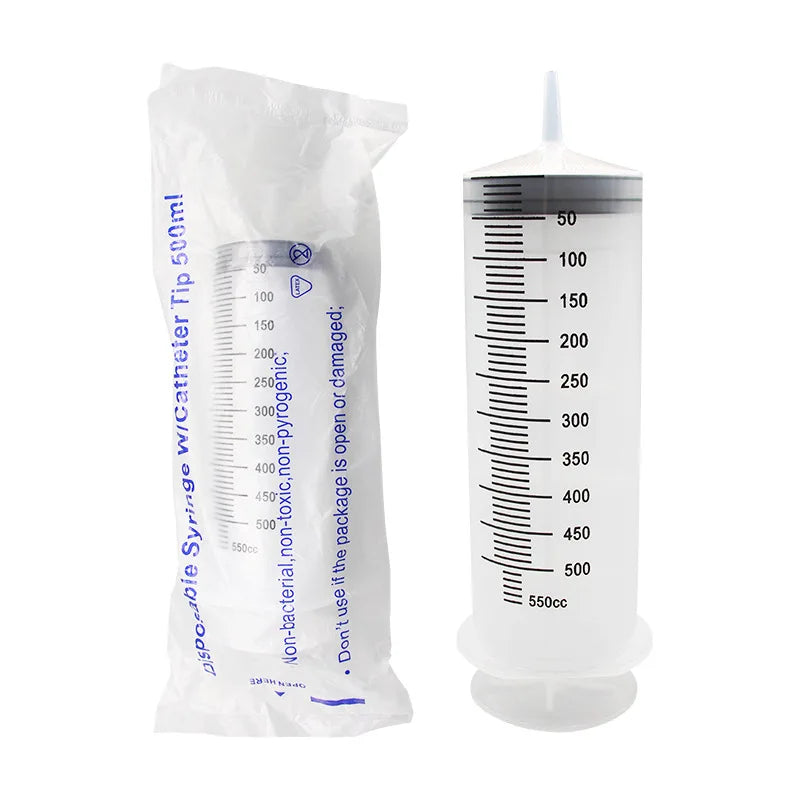 Plastic Car Oil Pet Feeding Pump Nutrient Measuring Big Syringe Reusable With 100cm Hose Syringes Large Capacity Syringe 100-550