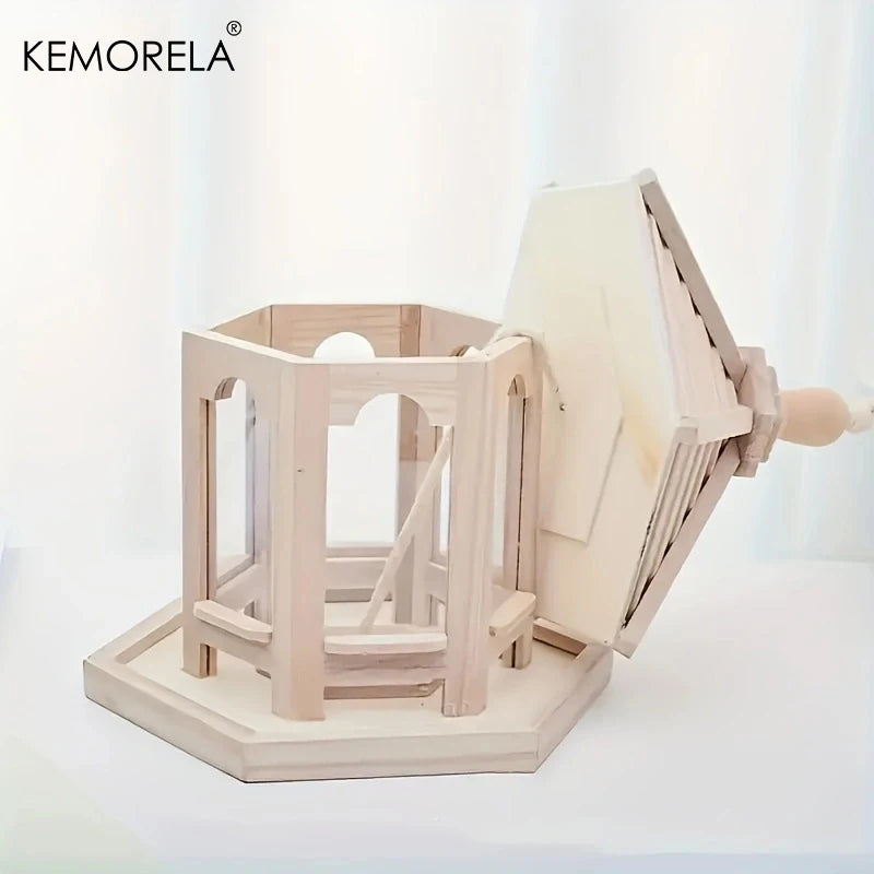 KEMORELA Wooden Bird Feeder House 1PCS Outdoor Decorative Weaved Hanging Birdhouses Pet Bedroom Cage Water Feeding System