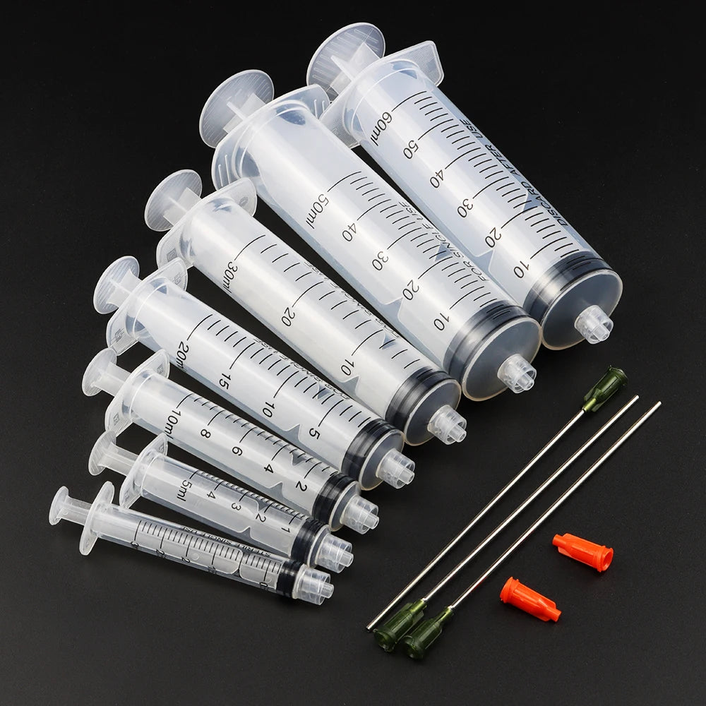 3ml-60ml Plastic Luer Lock Syringe Industrial Syringes With 4 Inch Glue Dispensing Tip and Caps for Oil Glue Liquid,Pet Feeding