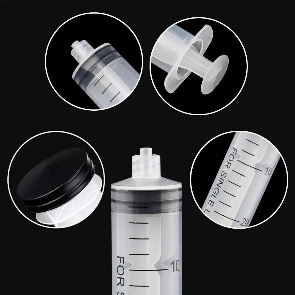 3ml-60ml Plastic Luer Lock Syringe Industrial Syringes With 4 Inch Glue Dispensing Tip and Caps for Oil Glue Liquid,Pet Feeding
