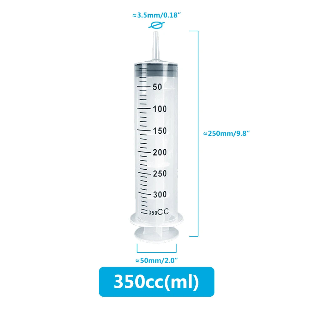 Syringe Large Capacity 100ml-550ml With 1m Hose Pump Injector Pet Feeding Oil Glue Fluid Tool Hydroponics Nutrient Big Syringe