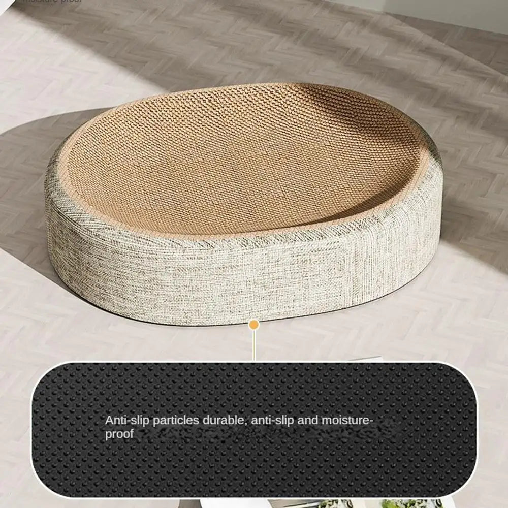 Oval Shaped Scratch Pad for Cats Sisal Scratching Cat Bed Multipurpose Pet Sleeping Mat Wear-Resistant Cat Scratch Bed Nest