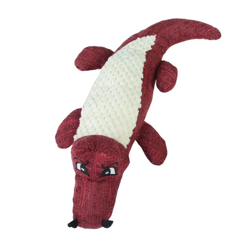Jouets à mâcher interactifs pour animaux de compagnie, en forme d'alligator, en forme de dessin animé, jouet sonore pour chien, rongement et grincement des dents, fournitures d'entraînement