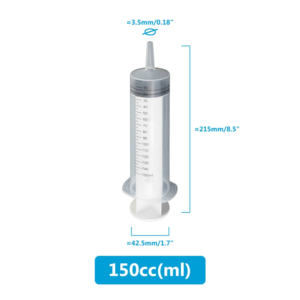 Syringe Large Capacity 100ml-550ml With 1m Hose Pump Injector Pet Feeding Oil Glue Fluid Tool Hydroponics Nutrient Big Syringe