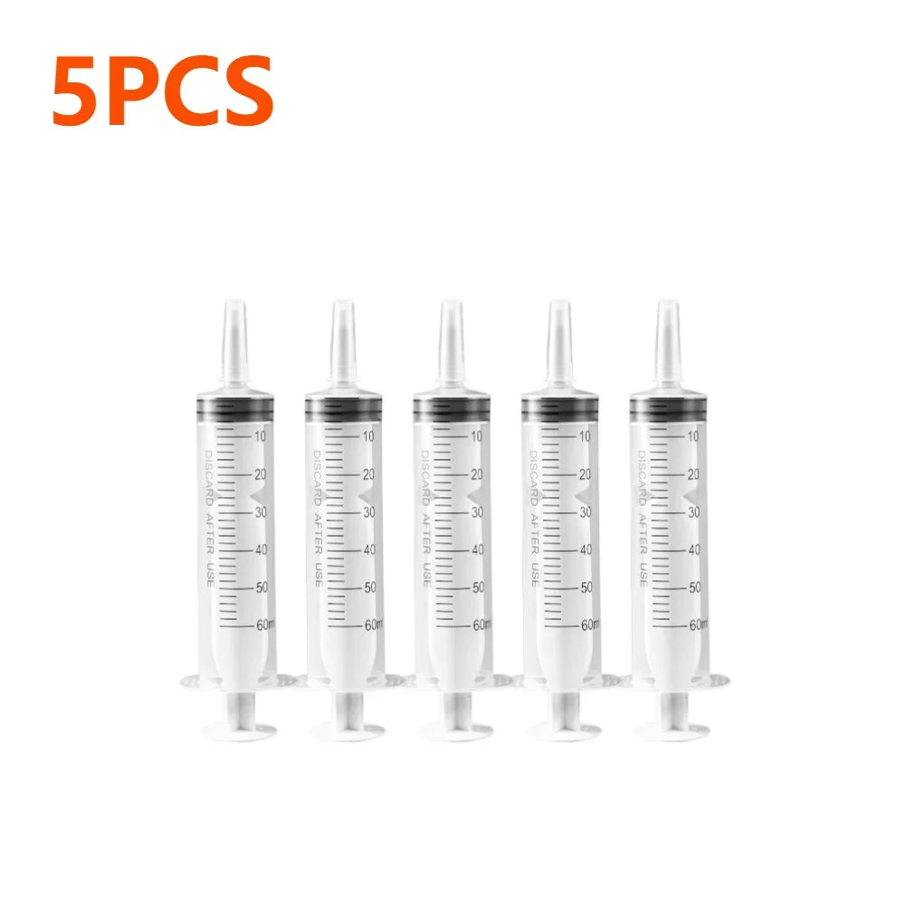 60ml Without Needle Plastic Nutrient Syringe 1-20Pcs Measuring Tool For Pump Draw Ink Liquid Oil Glue Applicator Pet Feeding