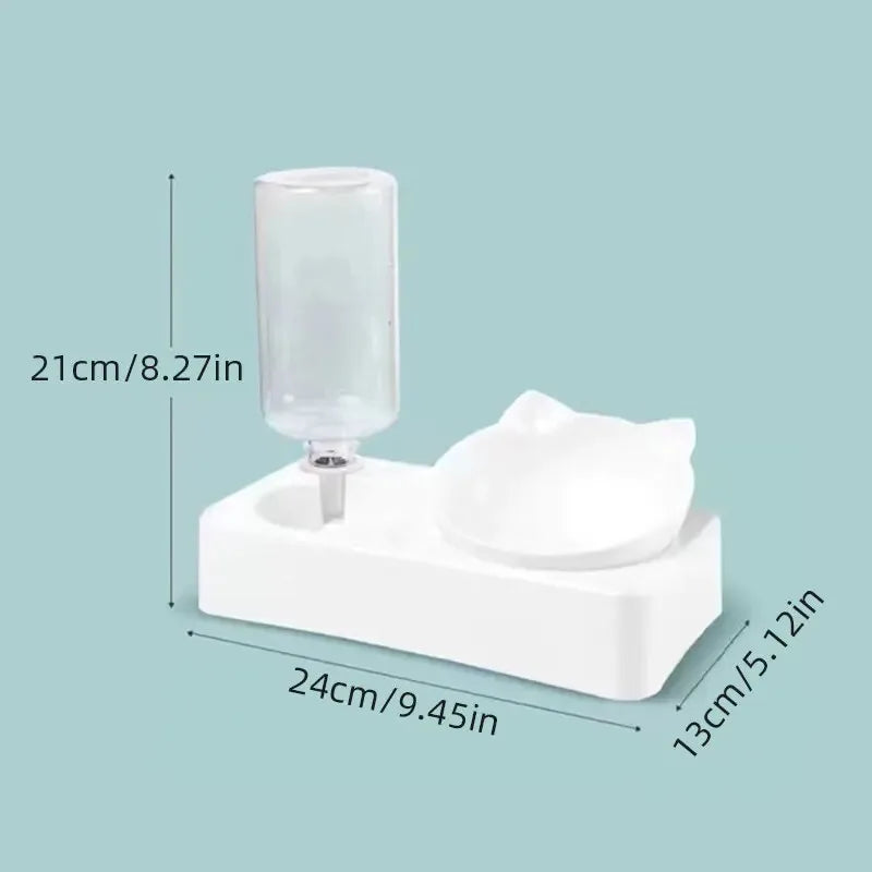 Gamelle pour animaux de compagnie, inclinable à 15 degrés pour protéger les vertèbres cervicales, distributeur automatique de nourriture pour chiens, fournitures d'alimentation pour animaux de compagnie