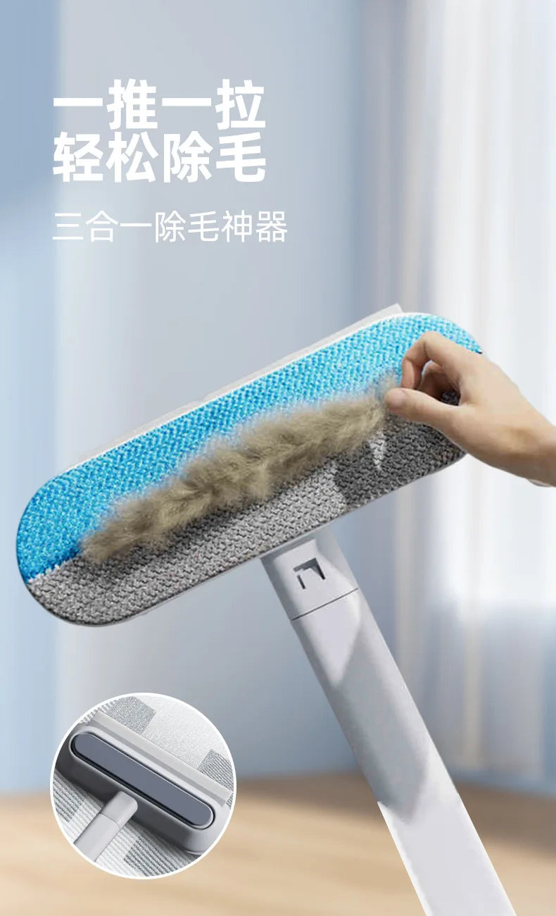 Long Handle Pet Hair Remover Brush Static Cat Hair Cleaner for Carpets Cat Trees Beds Ideal for Cat Furniture Cleaning