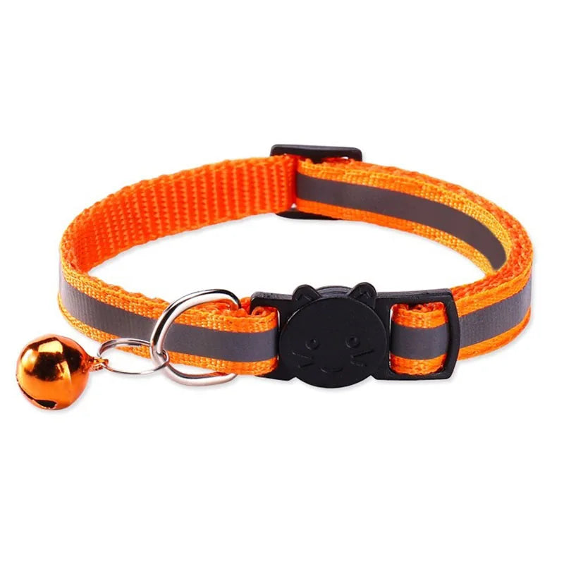 Cat Collar with Bell Cats Necklace Kitten Collar Breakaway  Collar Anti-strangling Armrests for Cat Necklace Pet Strap MBO02