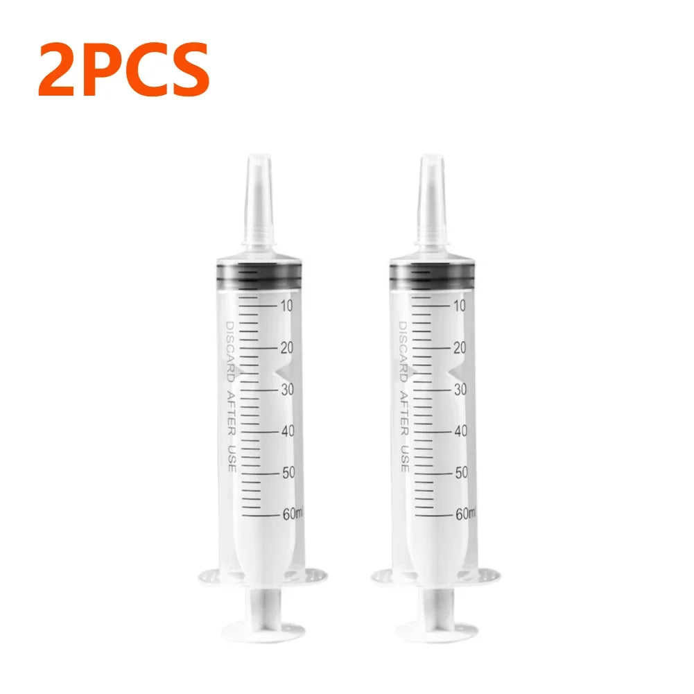 60ml Without Needle Plastic Nutrient Syringe 1-20Pcs Measuring Tool For Pump Draw Ink Liquid Oil Glue Applicator Pet Feeding
