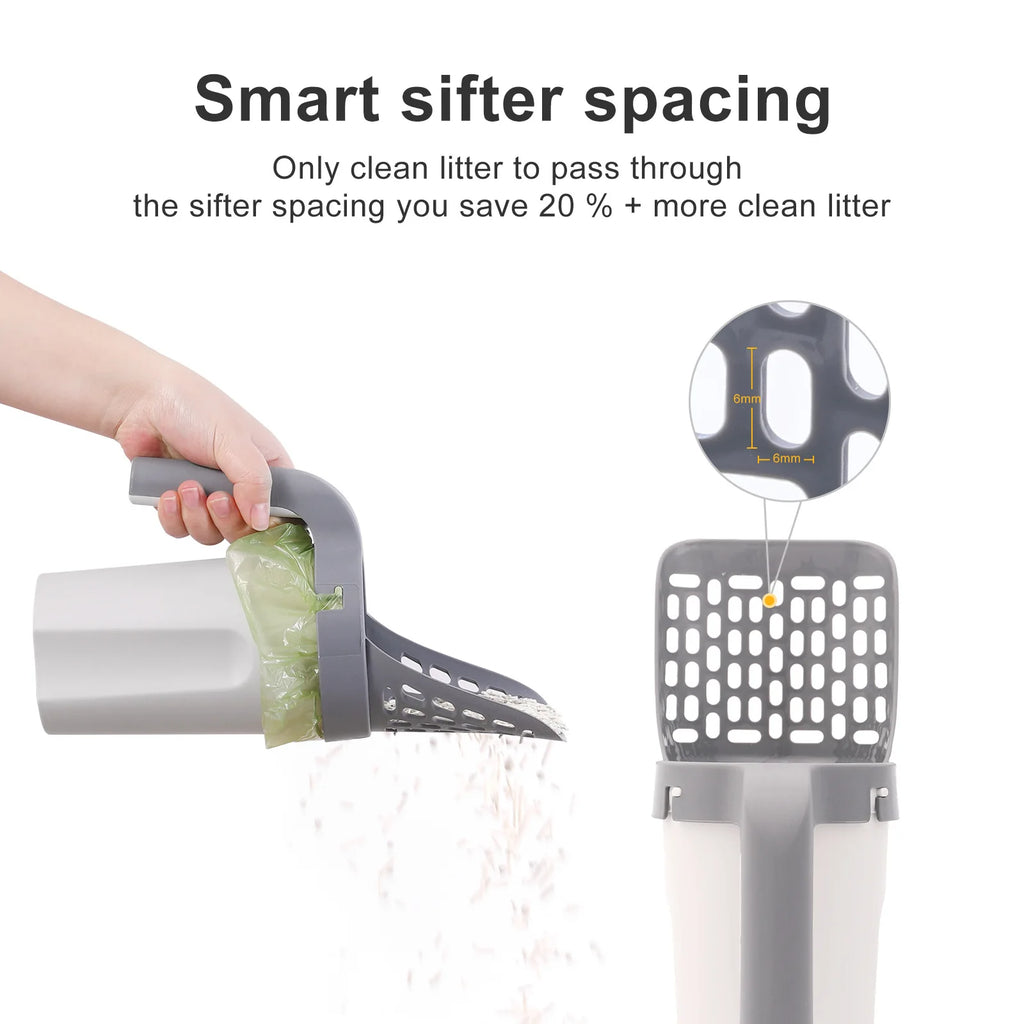 One piece cat litter scoop set, cat poop scoop set, pet toilet pick up, detachable and portable installation