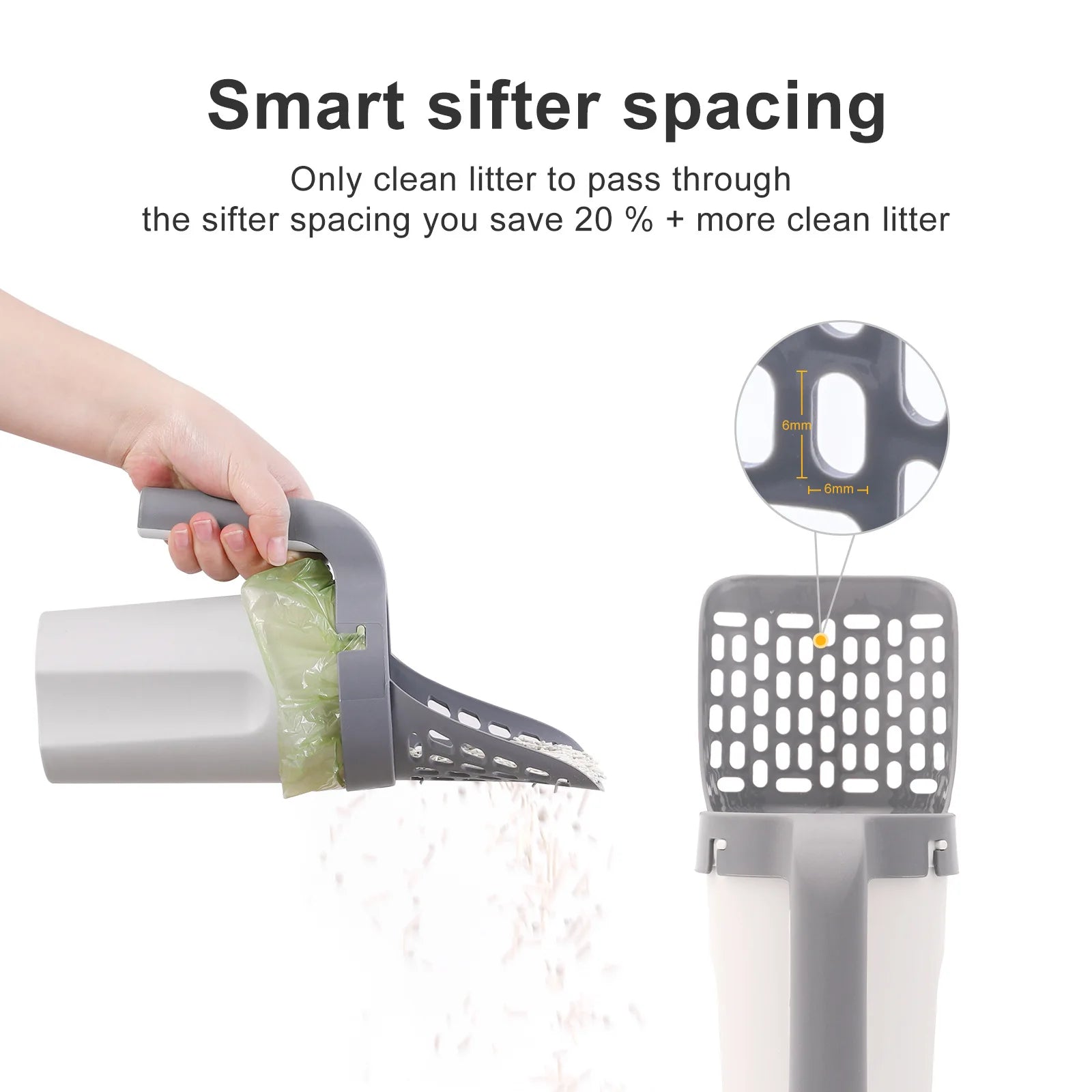 One piece cat litter scoop set, cat poop scoop set, pet toilet pick up, detachable and portable installation