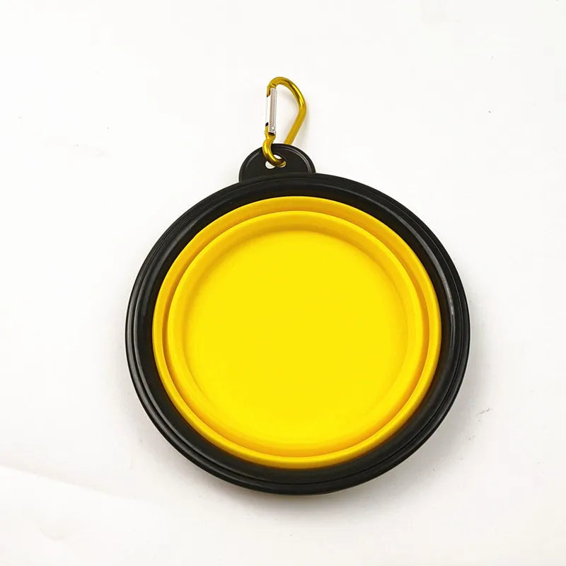 Nouveau bol pliable de 350 ml avec porte-clés pour animaux de compagnie, bol portable de voyage pour chien, bol pratique pour chat, bol pliable indéformable