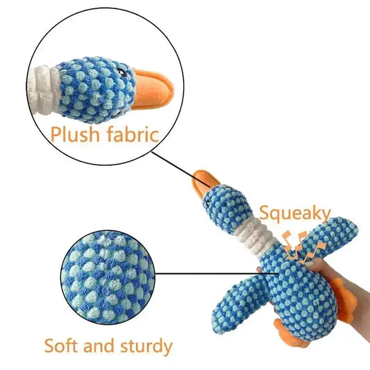 Cute toy dog plush animal toy wild goose chewing toy is suitable for small, medium and large dogs to clean their teeth.
