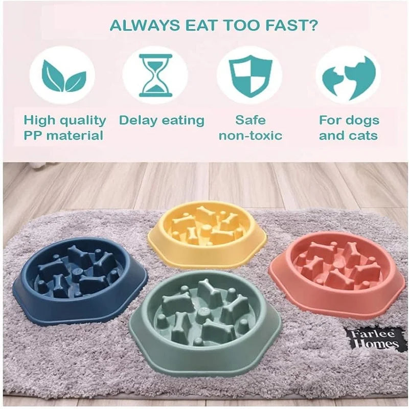 Slow Feeder Dog Bowl Non Slip Cat Dog Slower Food Feeding Dishes Large Small Medium Pet Slow Eat Dishes Puzzle Bowl Pet Supplies