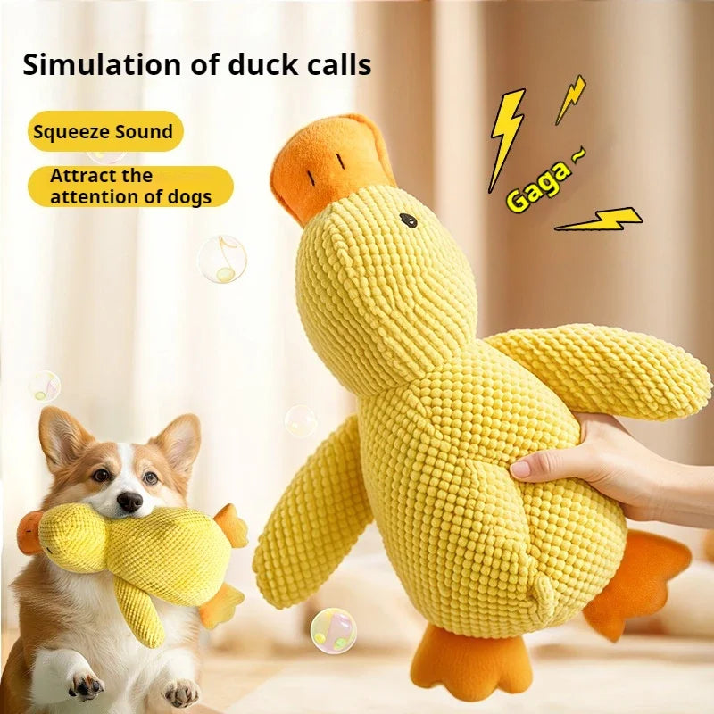 Jouet en peluche pour chien, compagnon endormi, canard résistant aux morsures, grincement des dents, soulagement du bruit, jouet sonore de canard
