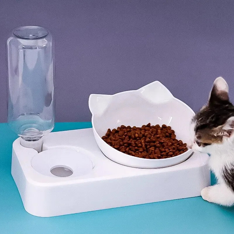 Gamelle pour animaux de compagnie, inclinable à 15 degrés pour protéger les vertèbres cervicales, distributeur automatique de nourriture pour chiens, fournitures d'alimentation pour animaux de compagnie